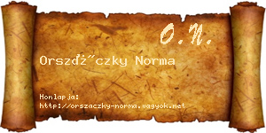 Orszáczky Norma névjegykártya